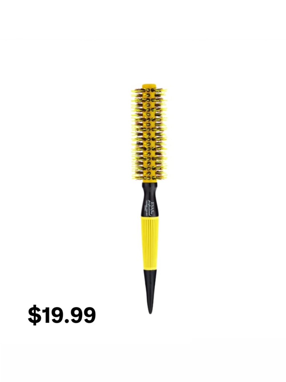 Evas professional Round Boar Bristle Hair Brush - Yellow & Brown